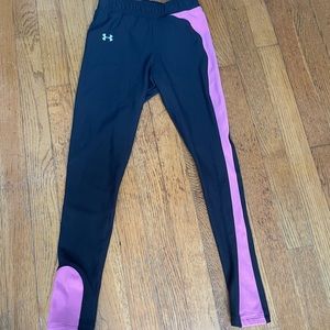 UNDER ARMOUR Girls Sz 14-16 YLG Youth Large Fitted Stretch Leggings Track Pants